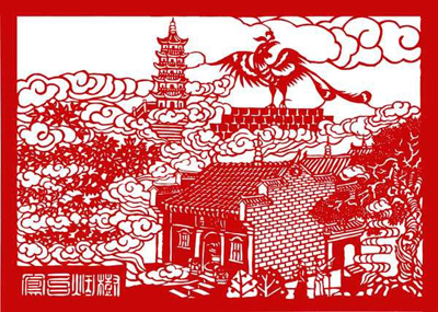 《鄂州八景》雕花剪纸系列作品_剪纸_连天红(福建)