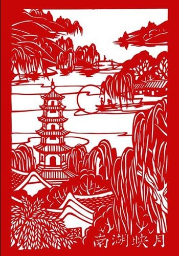 《鄂州八景》雕花剪纸系列作品(4)_剪纸_连天红(福建)