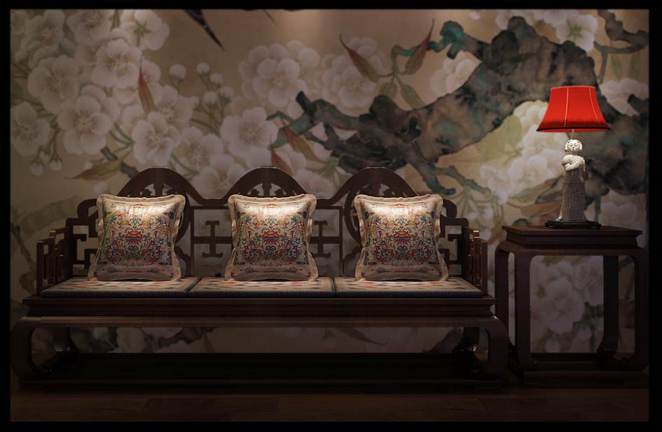 【配套布艺方案二——斗彩祥云蝙蝠纹】